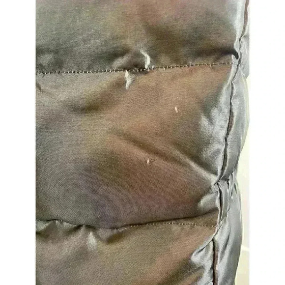 Lands' End Down Feather Puffer Vest Shiny Gray Full Zip Women's Size M - Picture 7 of 16